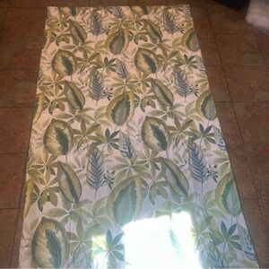 Pottery Barn Tropical Leaf Print Curtain Panel 1 Linen Light Filtering 50x84”